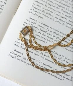 Collier Chaîne Double Or Et Fermoir émaillé