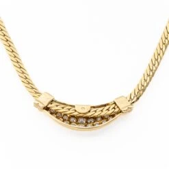 Collier Chaîne Deux Ors Et Diamants -Castafiore Boutique collier chaine en 2 ors et diamants 411549