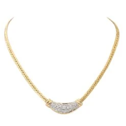 Collier Chaîne Deux Ors Et Diamants