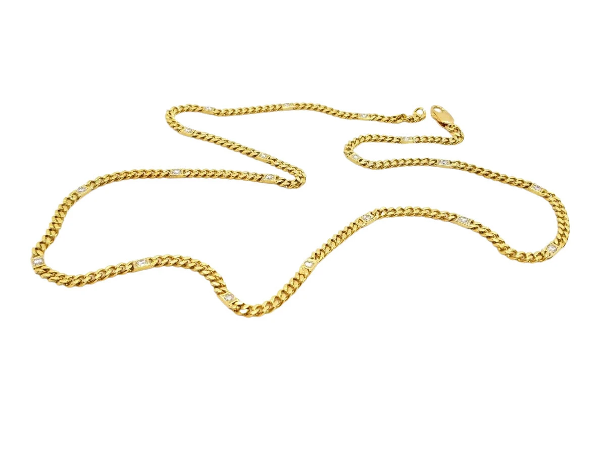 Collier Chaîne En Or Jaune Et Diamants 1 Collier Chaîne En Or Jaune Et Diamants