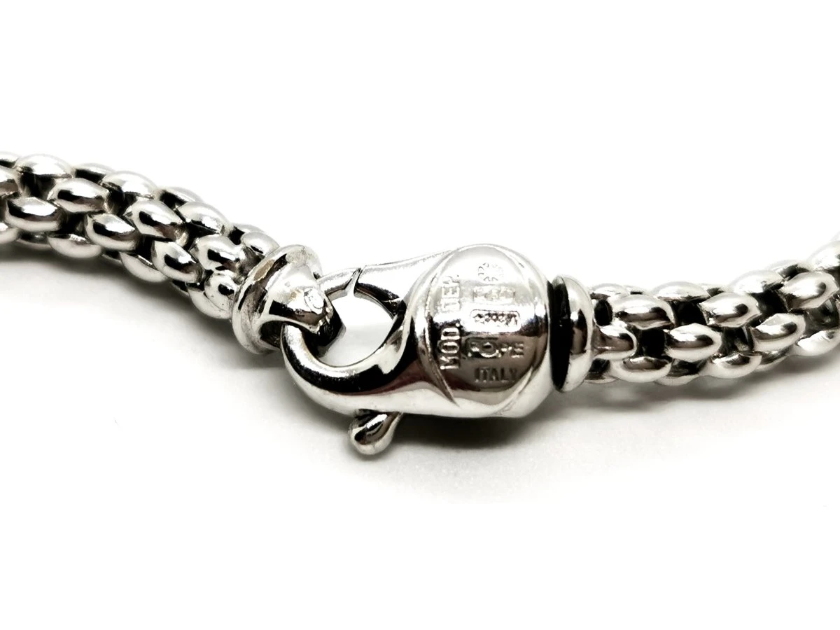 Collier Chaîne FOPE Maille Popcorn En Or Blanc 3 Collier Chaîne FOPE Maille Popcorn En Or Blanc – Image 3