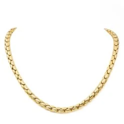 Collier ChaĂźne Grain De Riz En Or Jaune Et Rubis