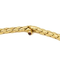 Collier Chaîne Grain De Riz En Or Jaune Et Rubis -Castafiore Boutique collier chaine grain de riz en or jaune et rubis 393824