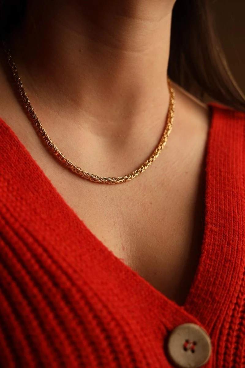 Collier Chaîne Maille Balinaise En Or Jaune 3 Collier Chaîne Maille Balinaise En Or Jaune – Image 3