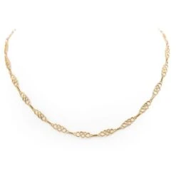 Collier Chaîne Maille Cœur En Or Jaune