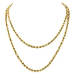 Collier Chaîne Maille Corde En Or Jaune -Castafiore Boutique collier chaine maille corde en or jaune 198671