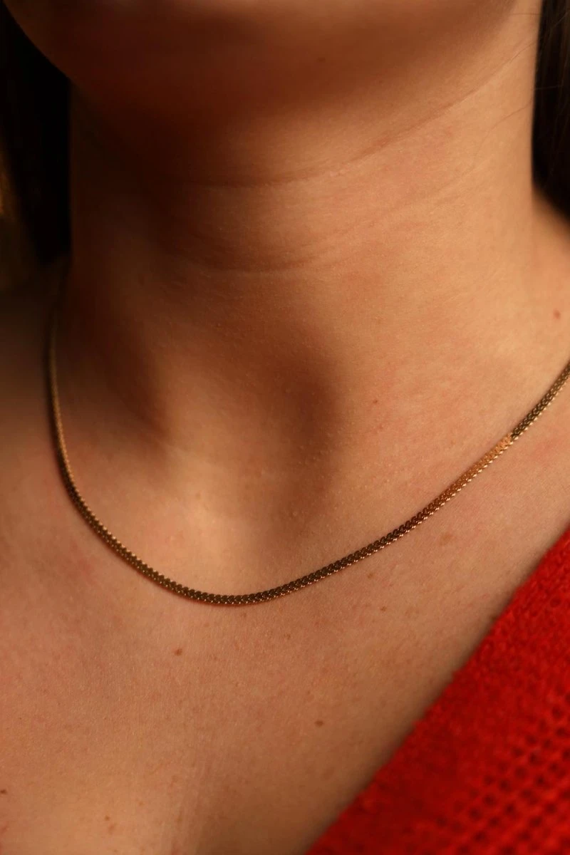 Collier Chaîne Maille Fantaisie En Or Jaune 2 Collier Chaîne Maille Fantaisie En Or Jaune – Image 2