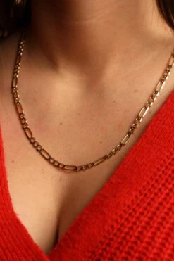 Collier Chaîne Maille Figaro En Or Jaune 9 Collier Chaîne Maille Figaro En Or Jaune -Castafiore Boutique collier chaine maille figaro en or jaune 840275