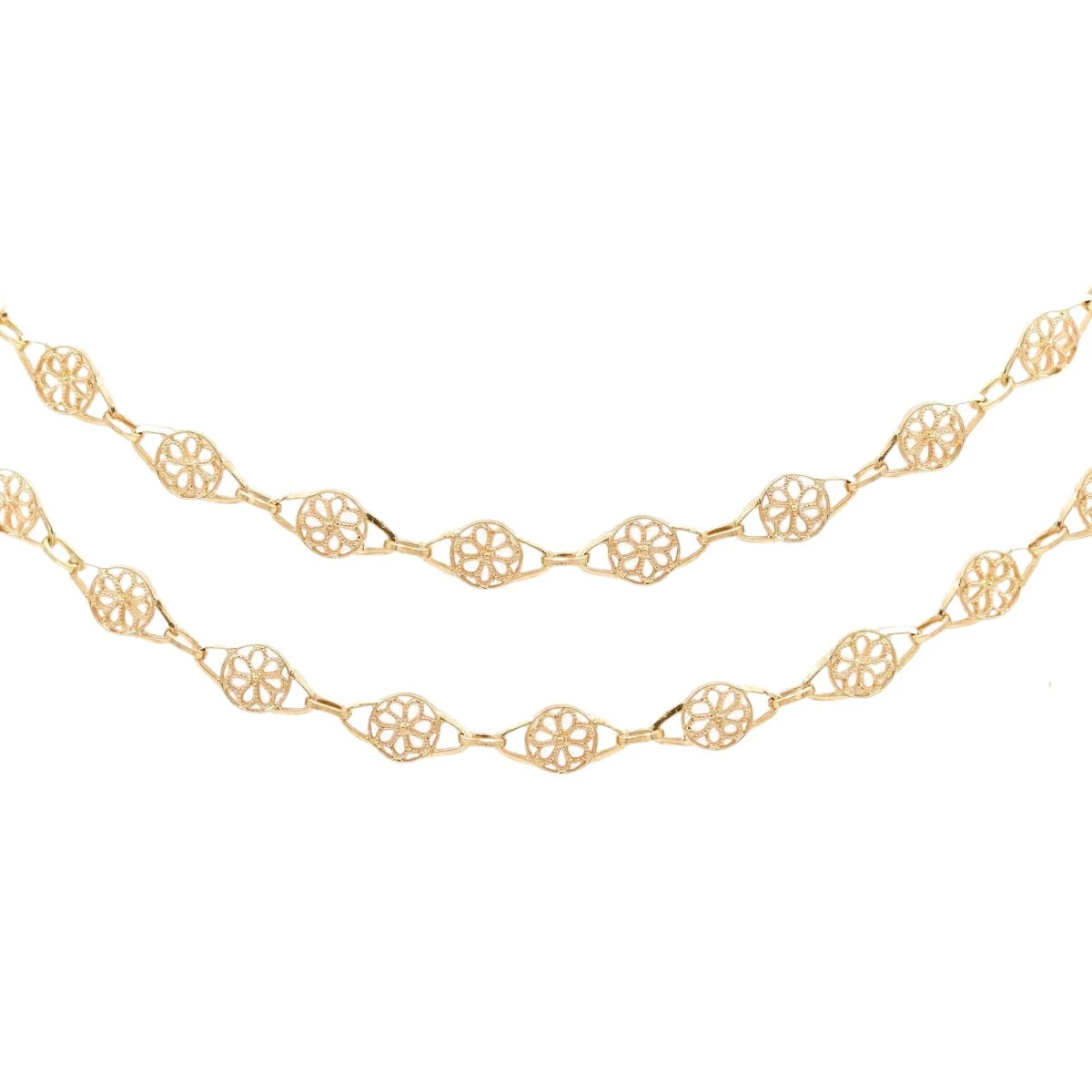 Collier Chaîne Maille Filigrane En Or Jaune 1 Collier Chaîne Maille Filigrane En Or Jaune