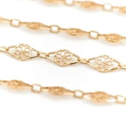 Collier Chaîne Maille Filigrane En Or Jaune 10 Collier Chaîne Maille Filigrane En Or Jaune -Castafiore Boutique collier chaine maille filigrane en or jaune 885055
