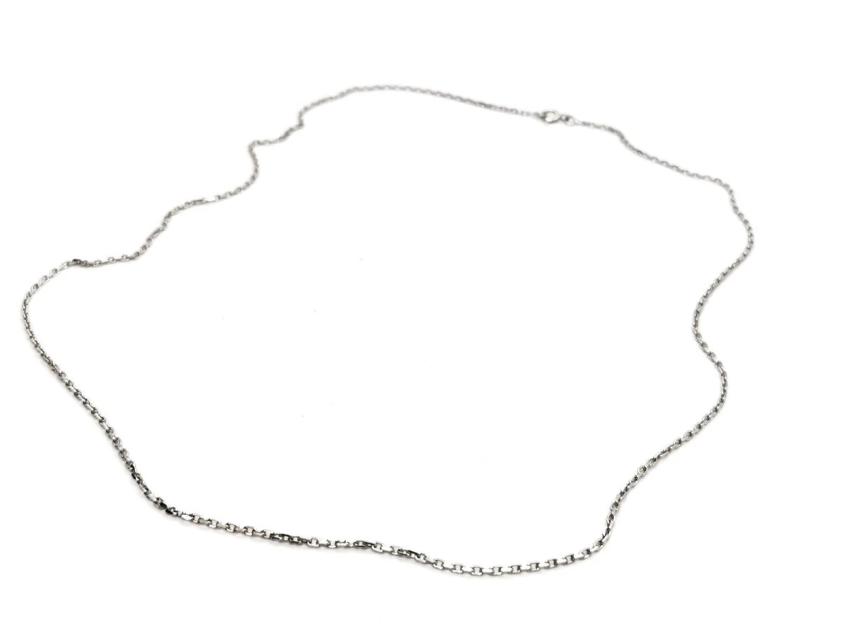 Collier Chaîne Maille Forçat En Or Blanc 2 Collier Chaîne Maille Forçat En Or Blanc – Image 2