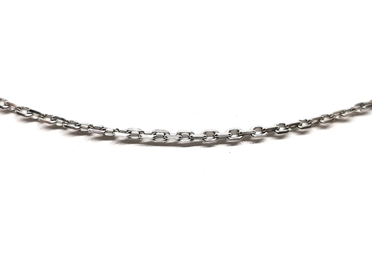 Collier Chaîne Maille Forçat En Or Blanc 4 Collier Chaîne Maille Forçat En Or Blanc – Image 4