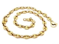 Collier Chaîne Maille Grain De Café En 2 Ors -Castafiore Boutique collier chaine maille grain de cafe en 2 ors 343922