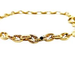 Collier Chaîne Maille Grain De Café En Or Jaune Et Saphir 13 Collier Chaîne Maille Grain De Café En Or Jaune Et Saphir -Castafiore Boutique collier chaine maille grain de cafe en or jaune et saphir 462656