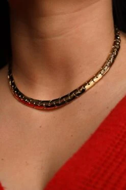 Collier Chaîne Maille Haricot En Or Jaune 9 Collier Chaîne Maille Haricot En Or Jaune -Castafiore Boutique collier chaine maille haricot en or jaune 803858