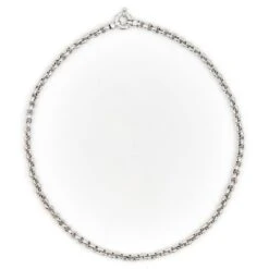 Collier Chaîne Maille Jaseron En Or Blanc -Castafiore Boutique collier chaine maille jaseron en or blanc 112337