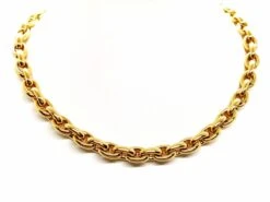 Collier Chaîne Maille Ovale En Or Jaune