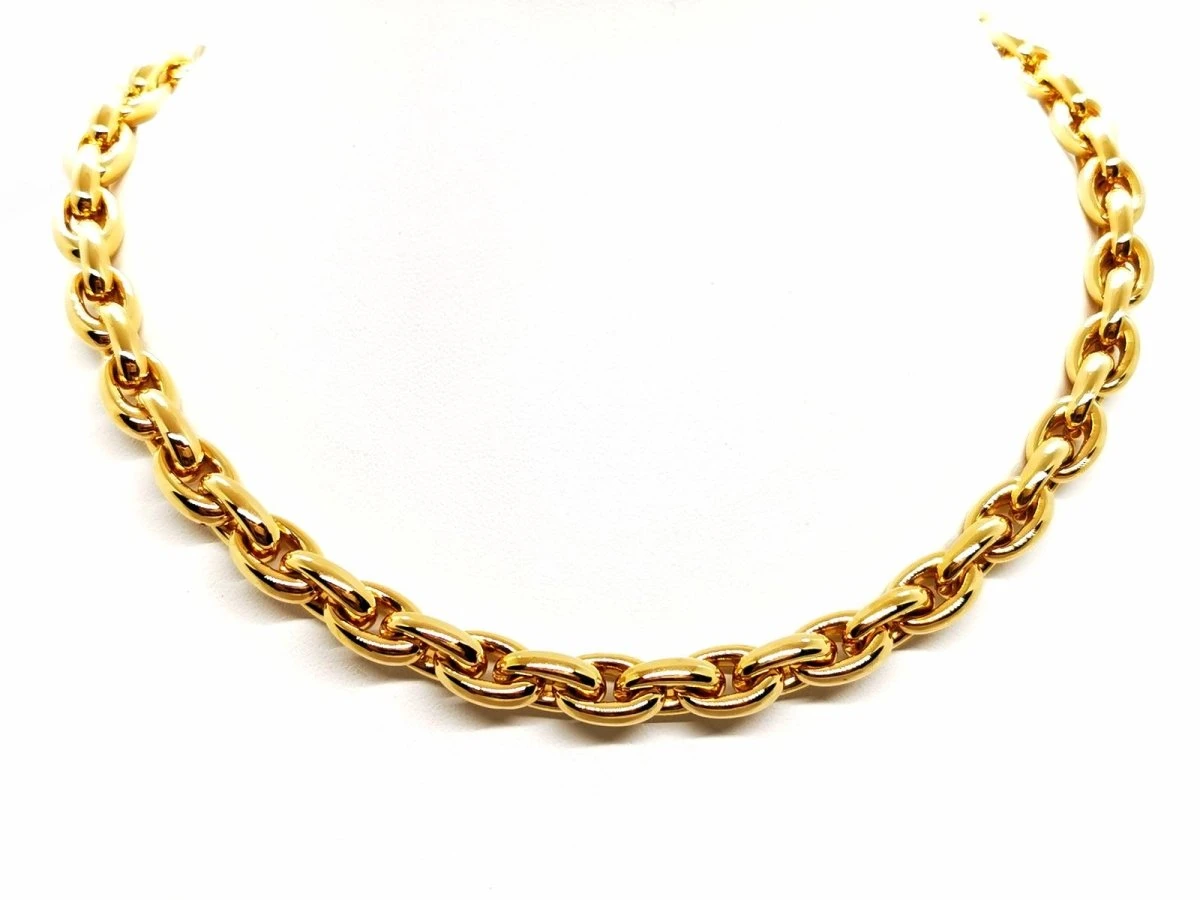 Collier Chaîne Maille Ovale En Or Jaune 1 Collier Chaîne Maille Ovale En Or Jaune