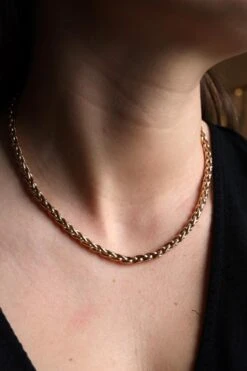 Collier Chaîne Maille Palmier En Or Jaune -Castafiore Boutique collier chaine maille palmier en or jaune 793674