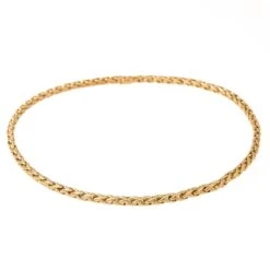 Collier Chaîne Maille Palmier En Or Jaune