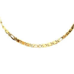 Collier Chaîne Maille Plate En Or Jaune