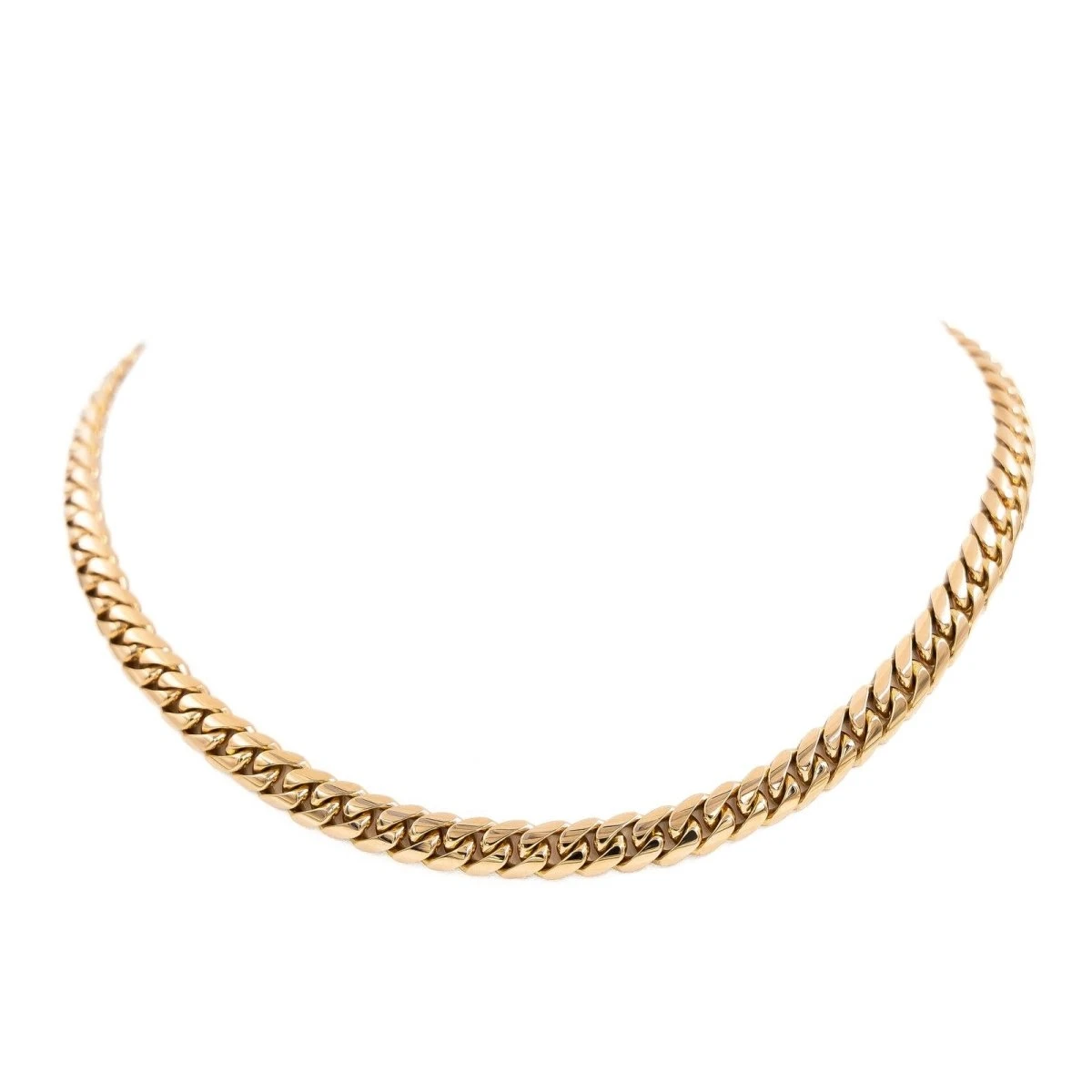 Collier Chaîne Maille Plate En Or Rose 2 Collier Chaîne Maille Plate En Or Rose – Image 2