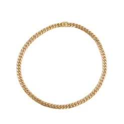 Collier Chaîne Maille Plate En Or Rose