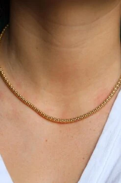 Collier Chaîne Maille Popcorn En Or Jaune -Castafiore Boutique collier chaine maille popcorn en or jaune 753483