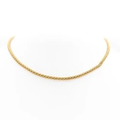 Collier Chaîne Maille Popcorn En Or Jaune