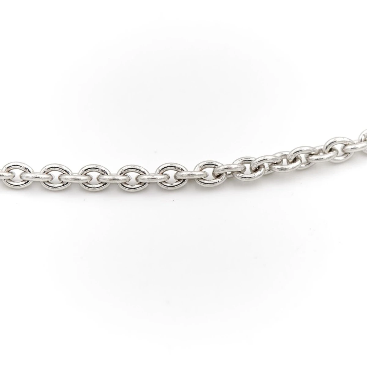 Collier Chaîne Maille Ronde En Or Blanc 2 Collier Chaîne Maille Ronde En Or Blanc – Image 2