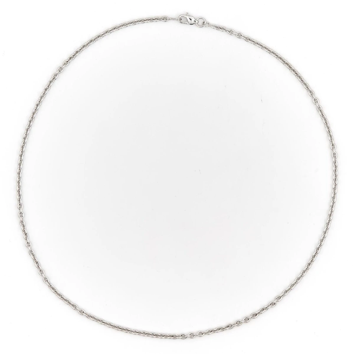 Collier Chaîne Maille Ronde En Or Blanc 6 Collier Chaîne Maille Ronde En Or Blanc – Image 6
