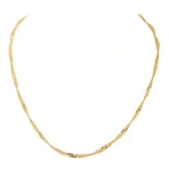 Collier Chaîne Maille Torsadée En Or Jaune