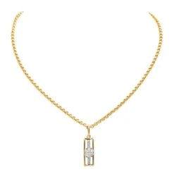 Collier Chaîne + Pendentif Or Jaune Diamant