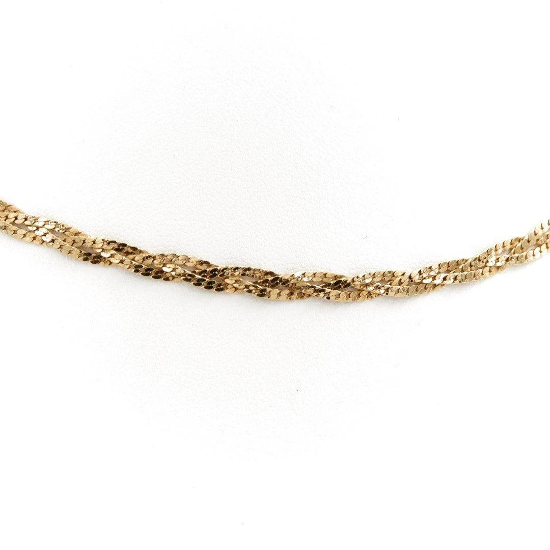 Collier Chaîne Tressé En Or Jaune 2 Collier Chaîne Tressé En Or Jaune – Image 2