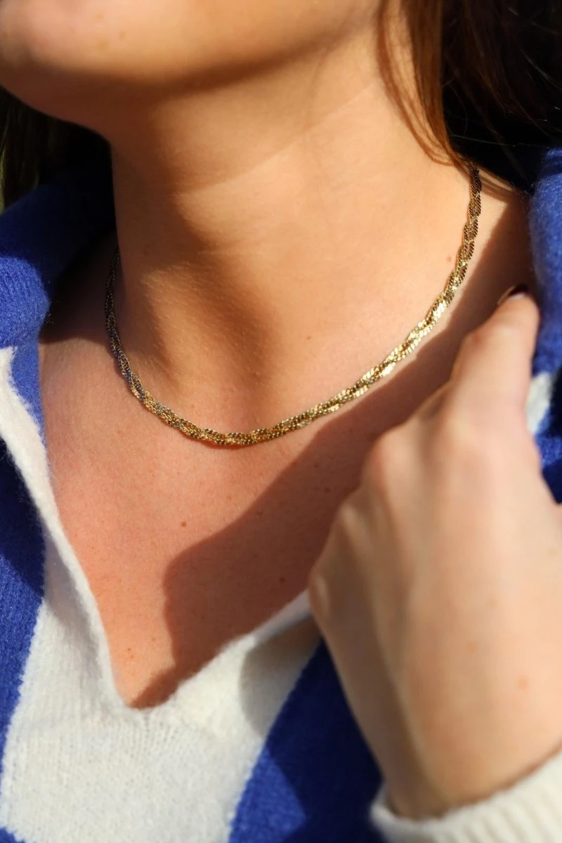 Collier Chaîne Tressé En Or Jaune 6 Collier Chaîne Tressé En Or Jaune – Image 6