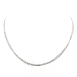 Collier Chaînes Multiples En Or Blanc