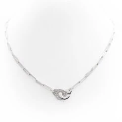 Collier DINH VAN "Menottes" En Or Blanc Et Diamants