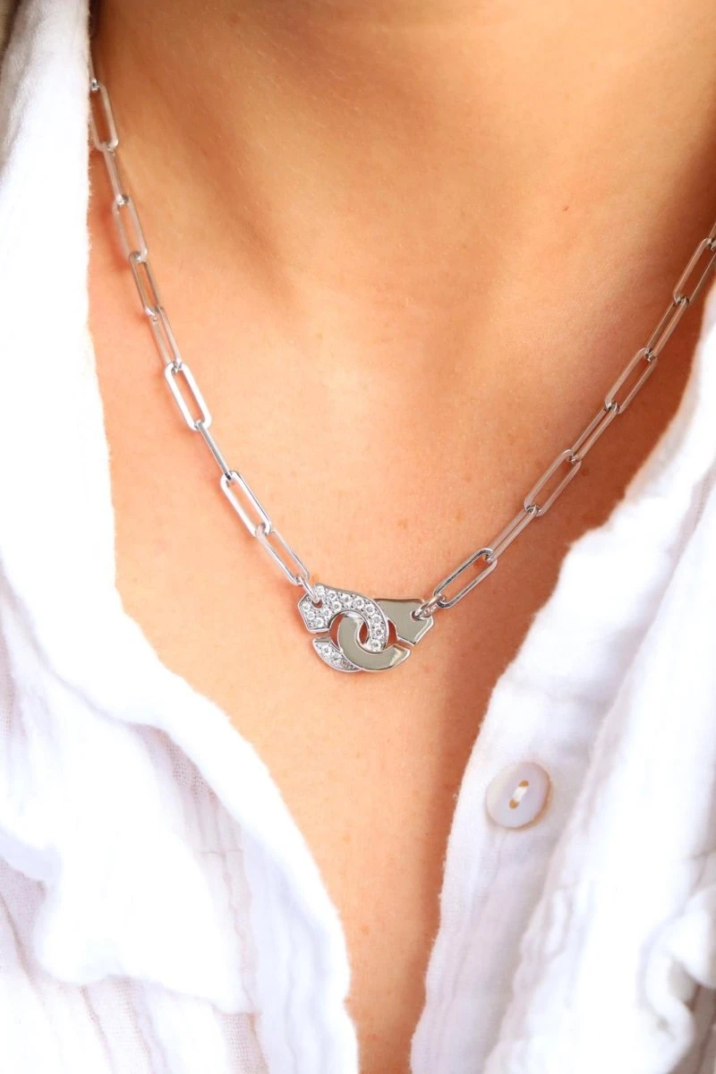 Collier DINH VAN "Menottes" En Or Blanc Et Diamants 6 Collier DINH VAN "Menottes" En Or Blanc Et Diamants – Image 6