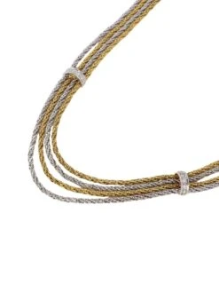 Collier Draperie Quatre Rangs En Or Jaune, Or Blanc Et Diamants -Castafiore Boutique collier draperie quatre rangs en or jaune or blanc et diamants 189269