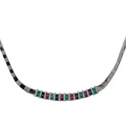 Collier En Or Blanc émeraude Rubis Et Diamants 9 Collier En Or Blanc émeraude Rubis Et Diamants -Castafiore Boutique collier en or blanc emeraude rubis et diamants 699212