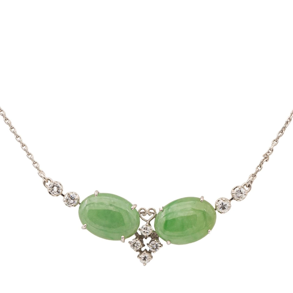 Collier En Or Blanc Et Jades 5 Collier En Or Blanc Et Jades – Image 5