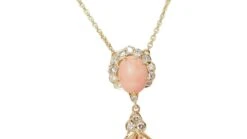 Collier En Or Jaune, Cabochons De Corail Et Diamants 11 Collier En Or Jaune, Cabochons De Corail Et Diamants -Castafiore Boutique collier en or jaune cabochons de corail et diamants 698655