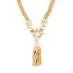 Collier Pompon En Or Jaune Et Diamants -Castafiore Boutique collier en or jaune et diamant 993239