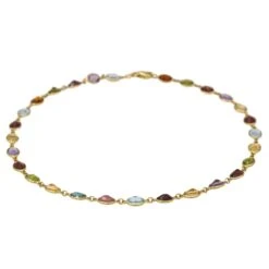 Collier Maille Souple En Or Jaune Et Pierres Fines -Castafiore Boutique collier en or jaune et pierres fines 377005