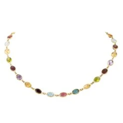 Collier Maille Souple En Or Jaune Et Pierres Fines -Castafiore Boutique collier en or jaune et pierres fines 422382