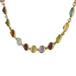 Collier Maille Souple En Or Jaune Et Pierres Fines -Castafiore Boutique collier en or jaune et pierres fines 609836