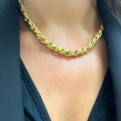 Collier Maille Jaseron En Or Jaune 5 Collier Maille Jaseron En Or Jaune -Castafiore Boutique collier en or jaune maille jaseron 404617