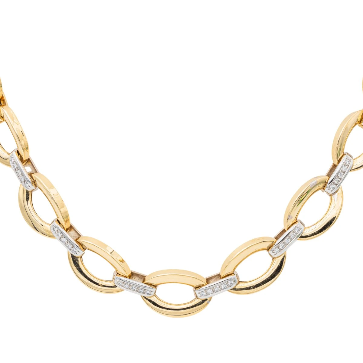 Collier En Or Jaune, Or Blanc Et Diamants 5 Collier En Or Jaune, Or Blanc Et Diamants – Image 5