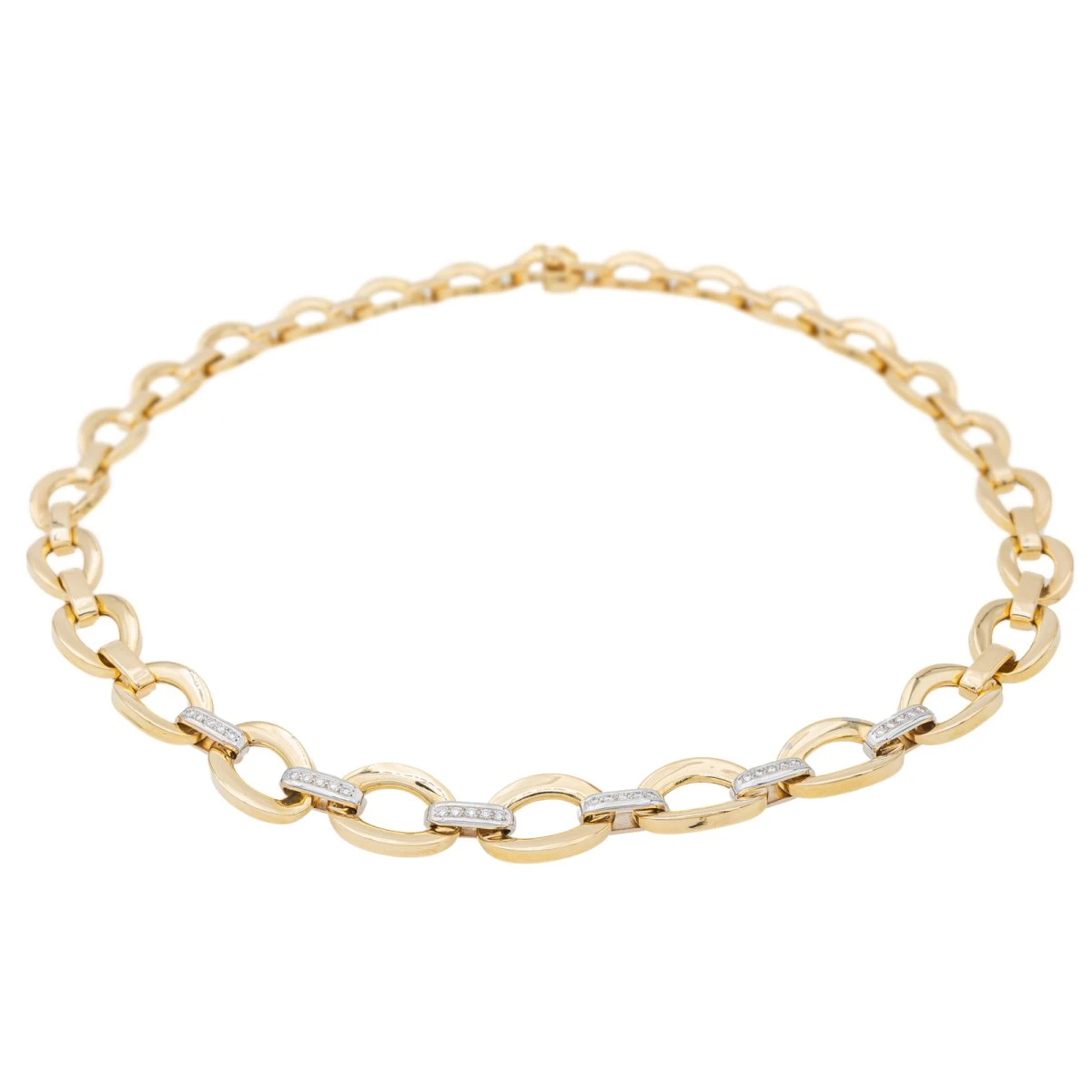 Collier En Or Jaune, Or Blanc Et Diamants 3 Collier En Or Jaune, Or Blanc Et Diamants – Image 3