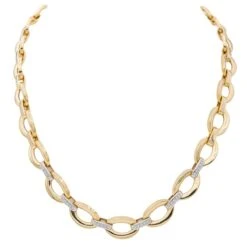 Collier En Or Jaune, Or Blanc Et Diamants